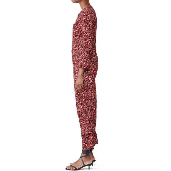 Rebecca Minkoff Jumpsuit Women Size‎ Medium Floral Red Clover Jumper Boho Street - Picture 2 of 16